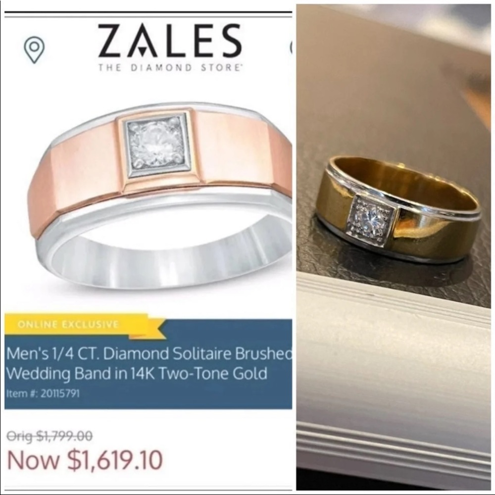 FINAL price drop 18K men’s solitaire wedding band. diamond ring
